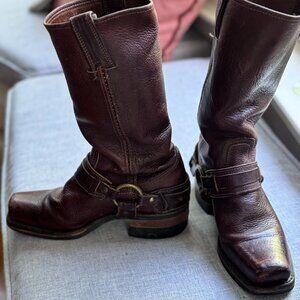 FRYE tall harness Cowboy moto motorcycle boots rustic size 6